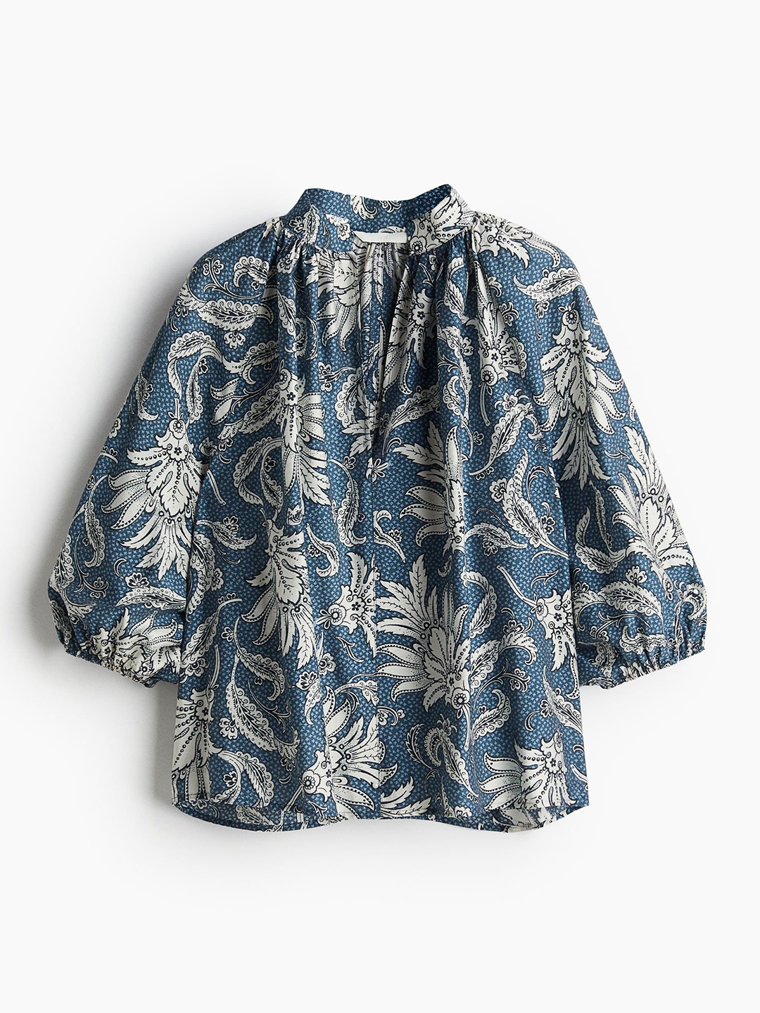 

H&M Balloon-Sleeved Blouse, Blue