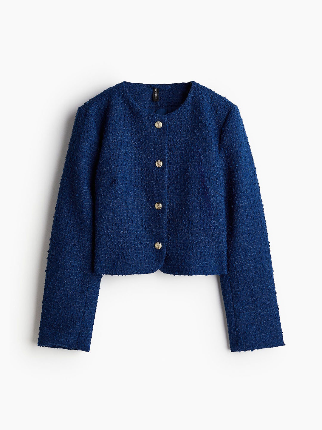 

H&M Women Short Boucl Jacket, Blue