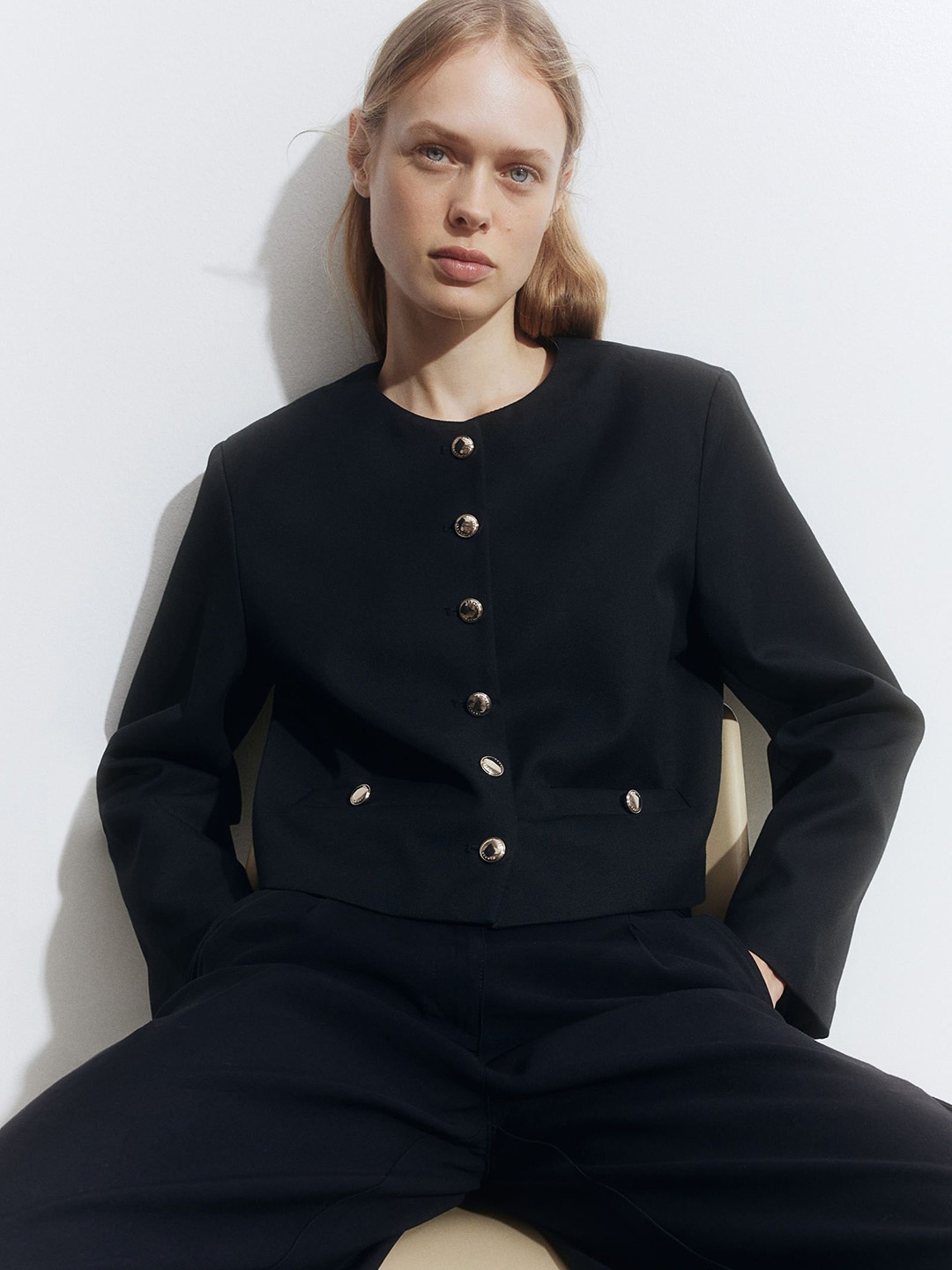 

H&M Women Short Jacket, Black