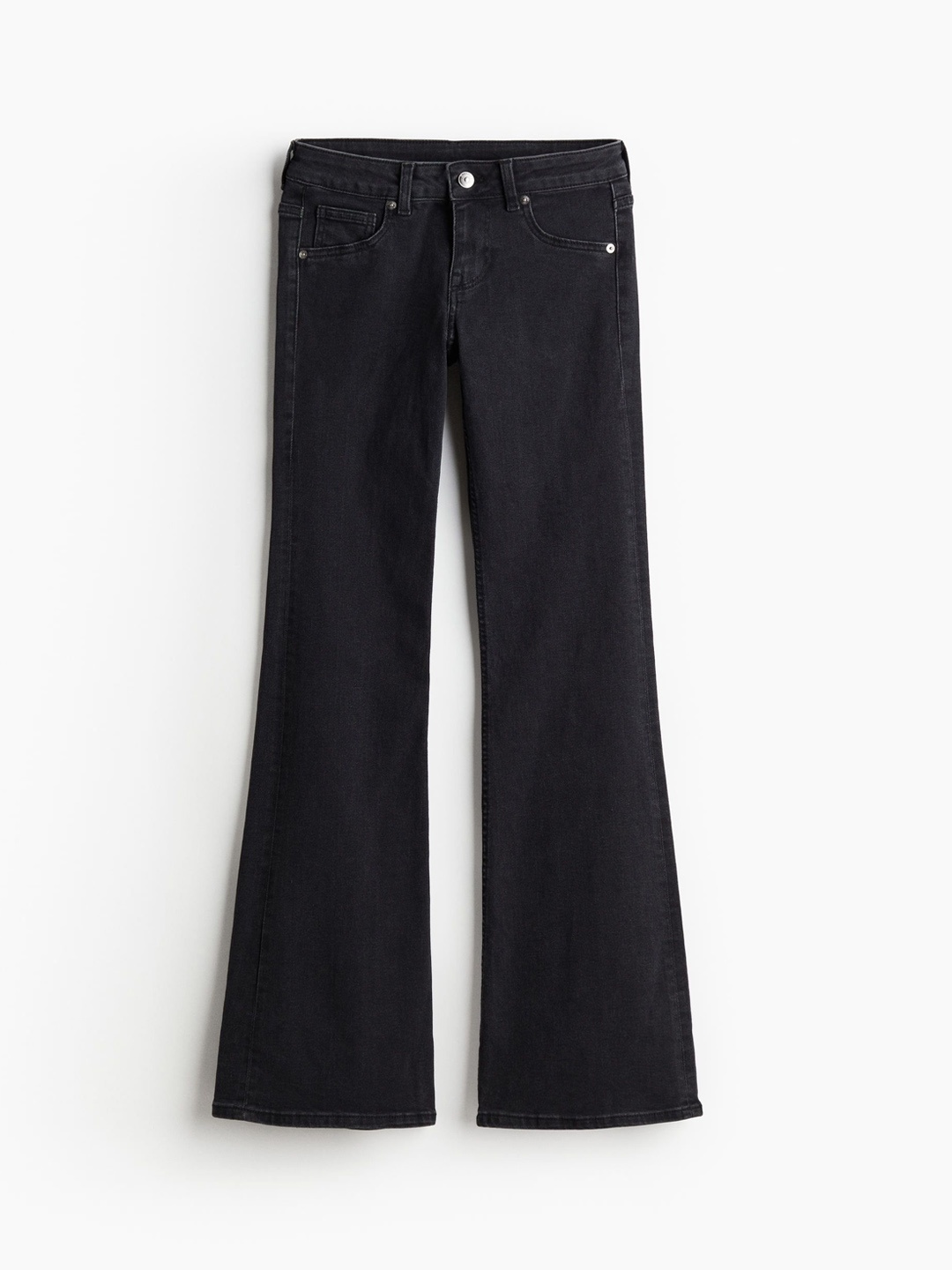 

H&M Women Flared Low Jeans, Black