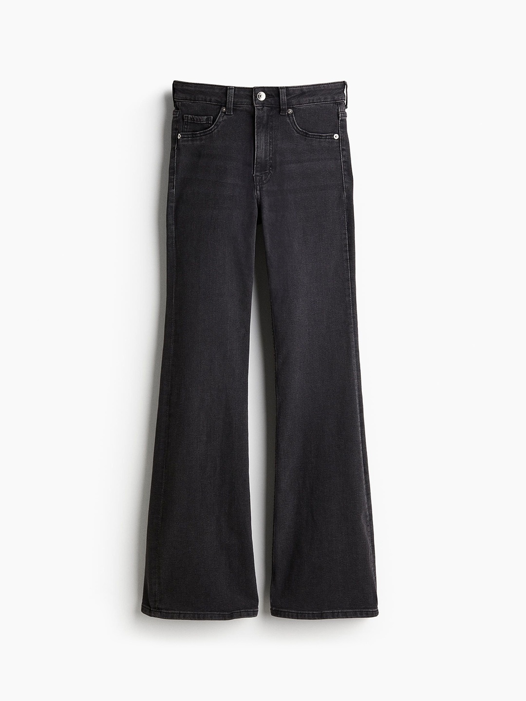 

H&M Light Fade Flared High Jeans, Black