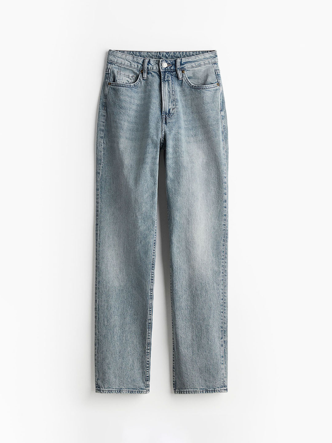 

H&M Women Curvy Fit Slim High Jeans, Blue