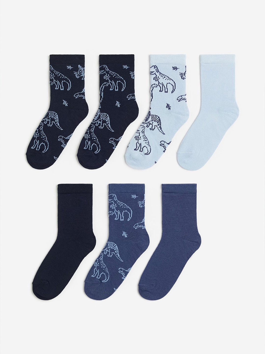 

H&M Boys Pack Of 7 Ankle Length Socks, Blue