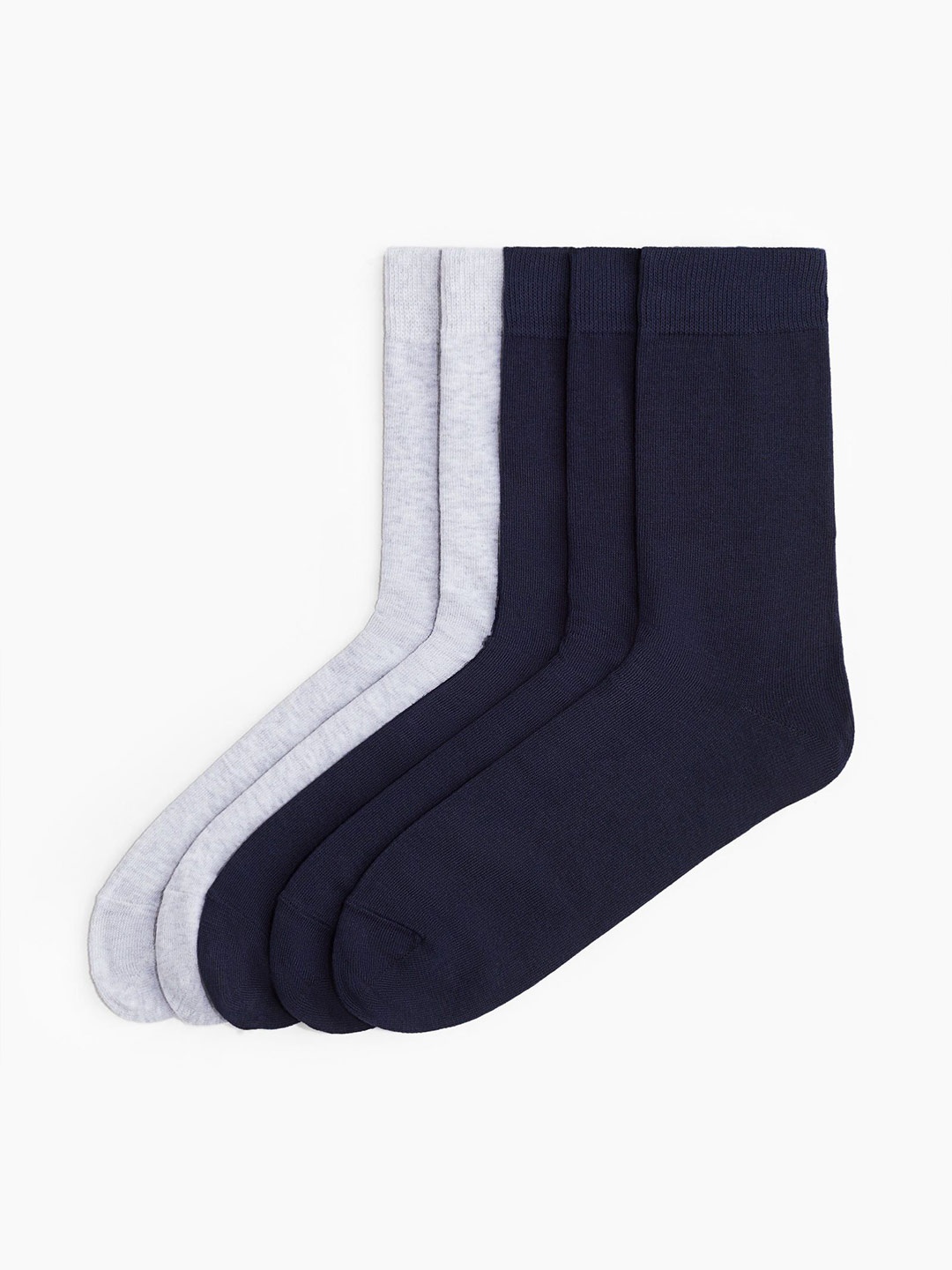 

H&M Men Pack Of 5 Solid Socks, Blue