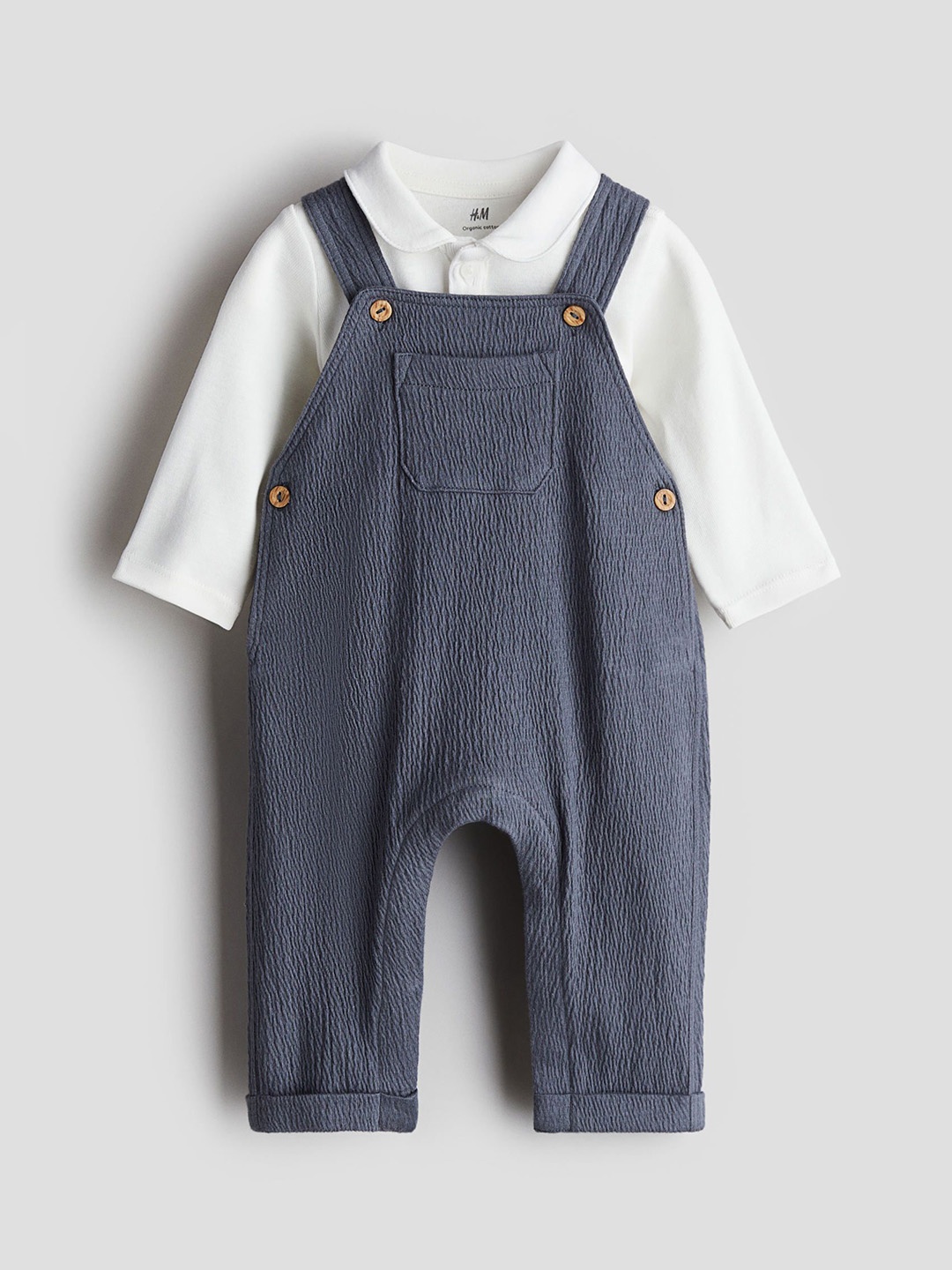 

H&M 2-Piece Bodysuit & Dungaree Set, Blue