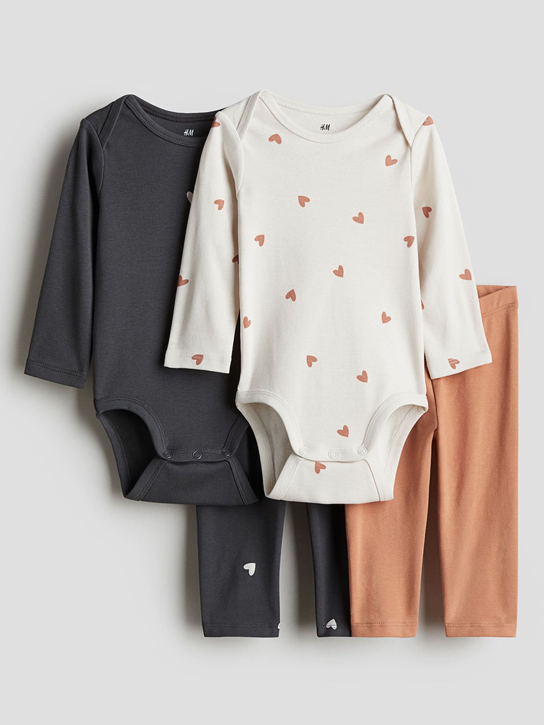 

H&M Infants Boys 4-Piece Cotton Jersey Set, Grey