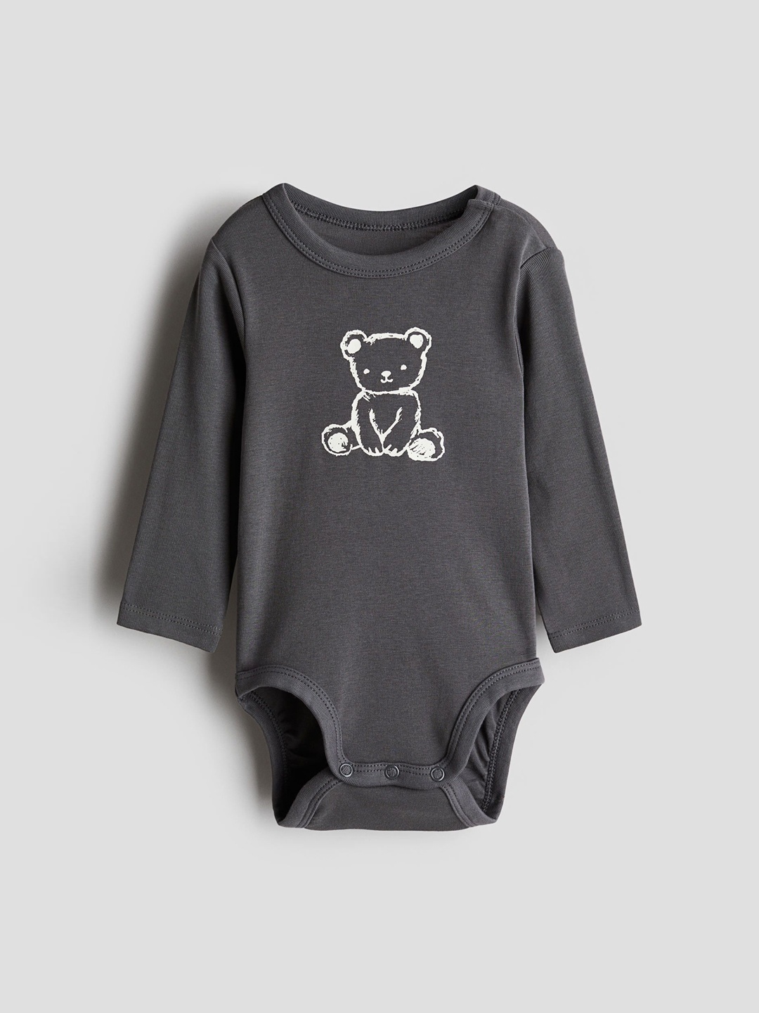 

H&M Infant Girls Long-Sleeved Bodysuit, Grey