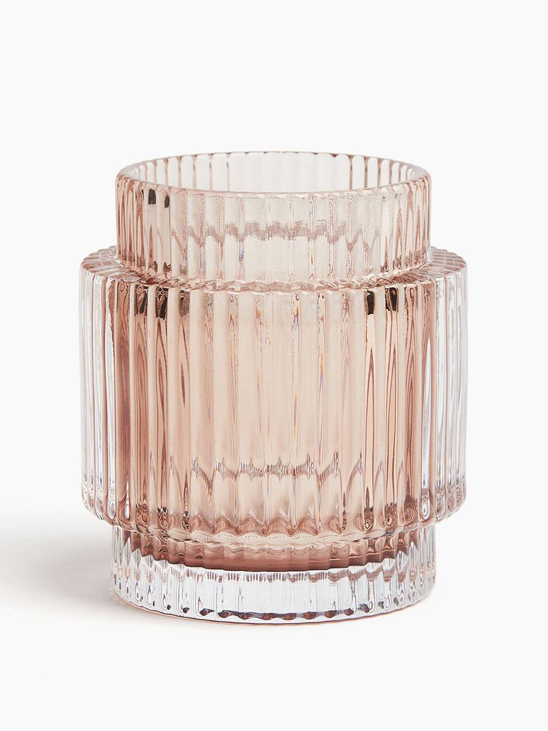 

H&M Beige Glass Candle Holder