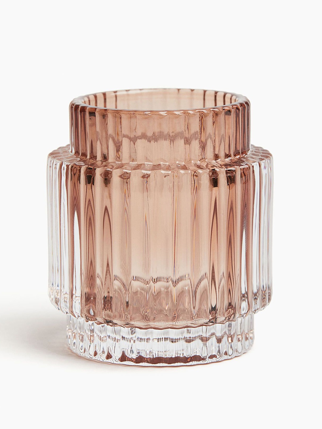 

H&M Beige Glass Candle Holder