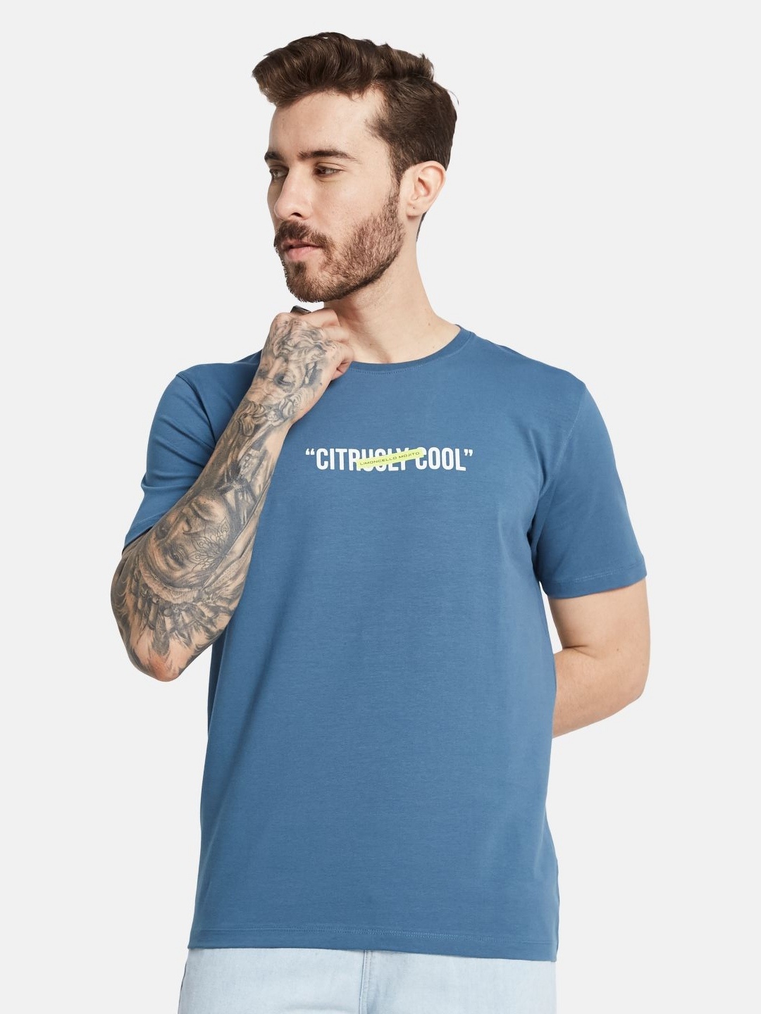 

Octave Men Graphic Printed Round Neck T-shirt, Blue