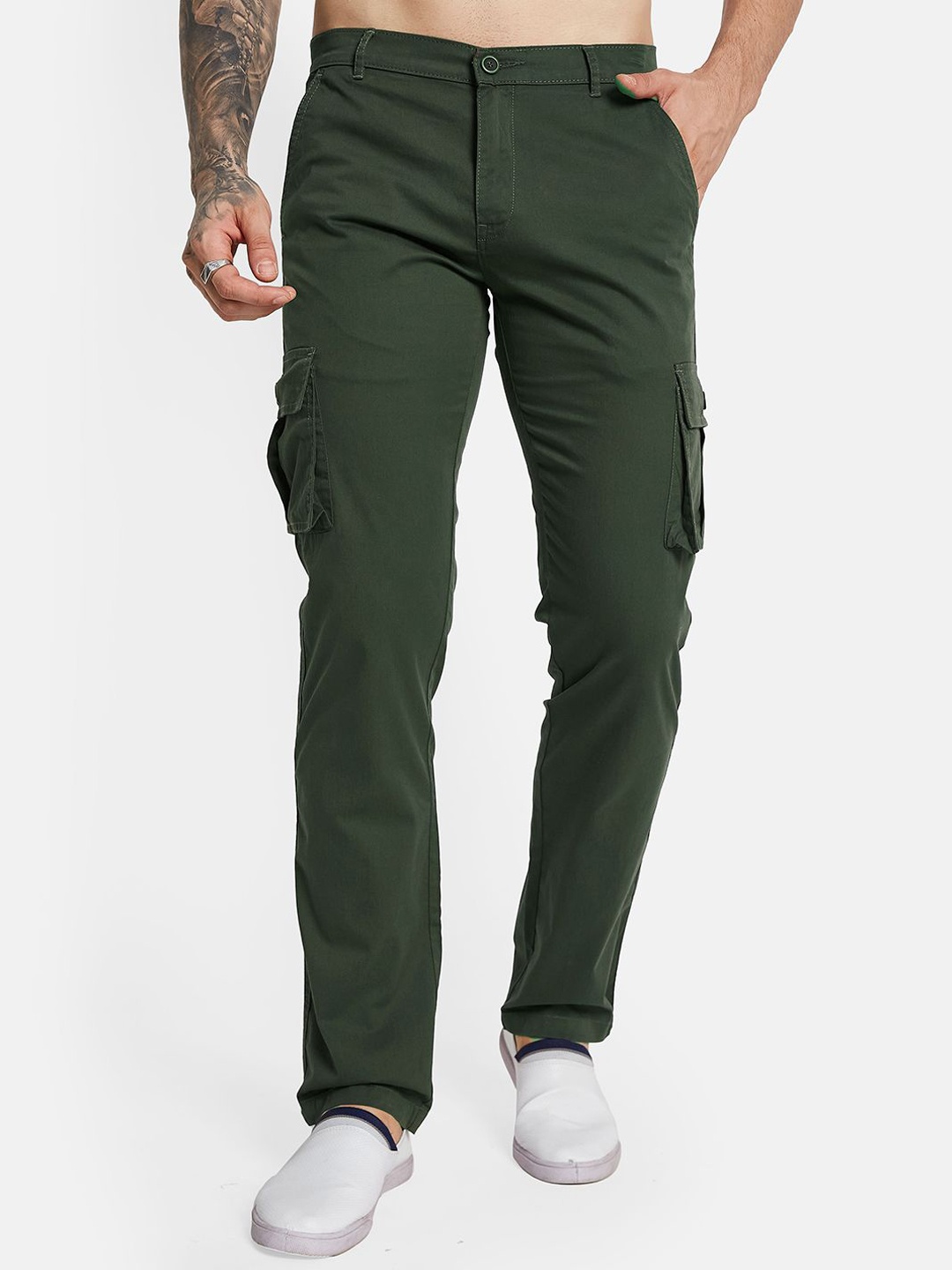 

Octave Men Low-Rise Cargos, Olive