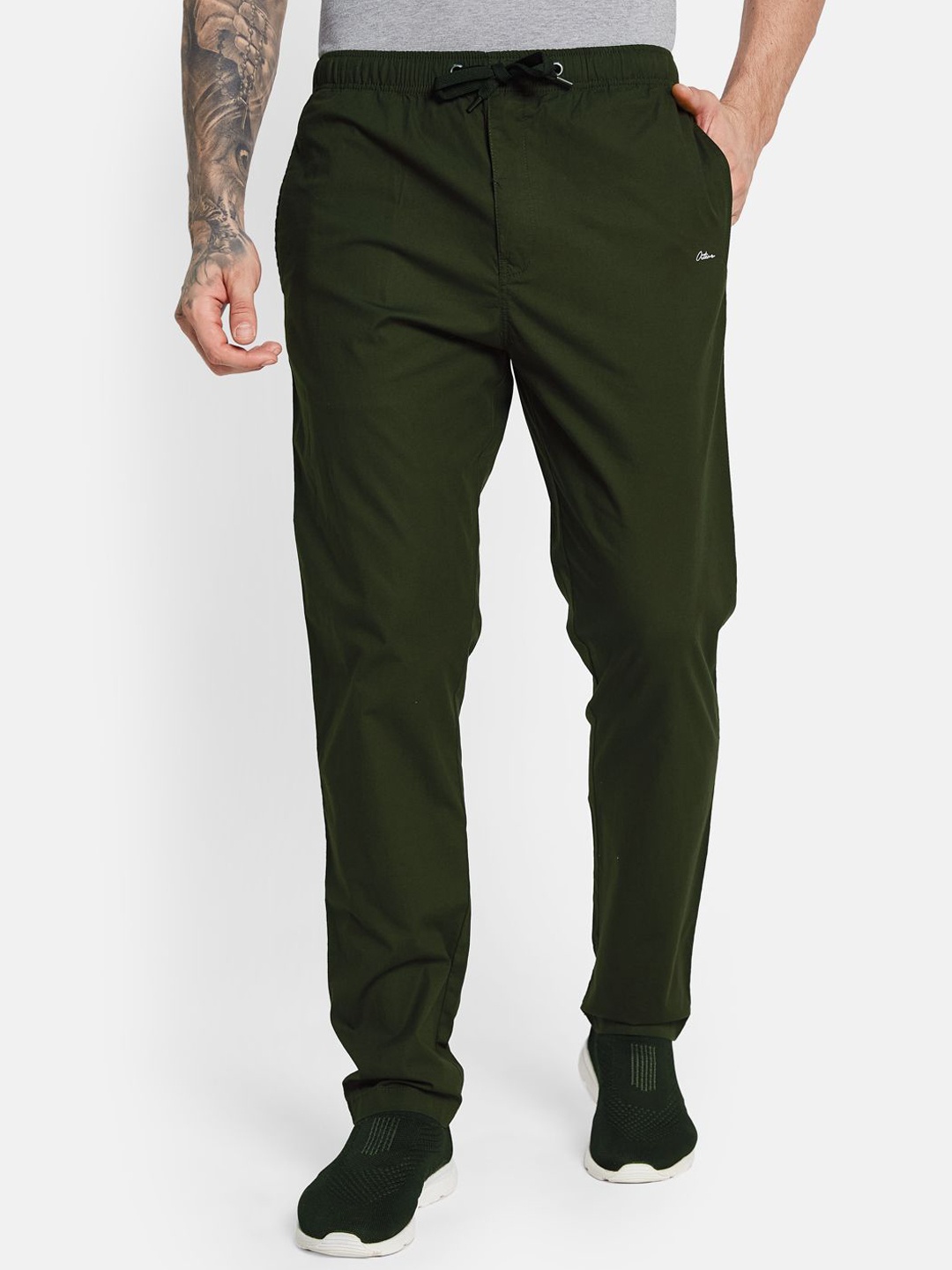 

Octave Men Cotton Regular Fit Track Pants, Olive