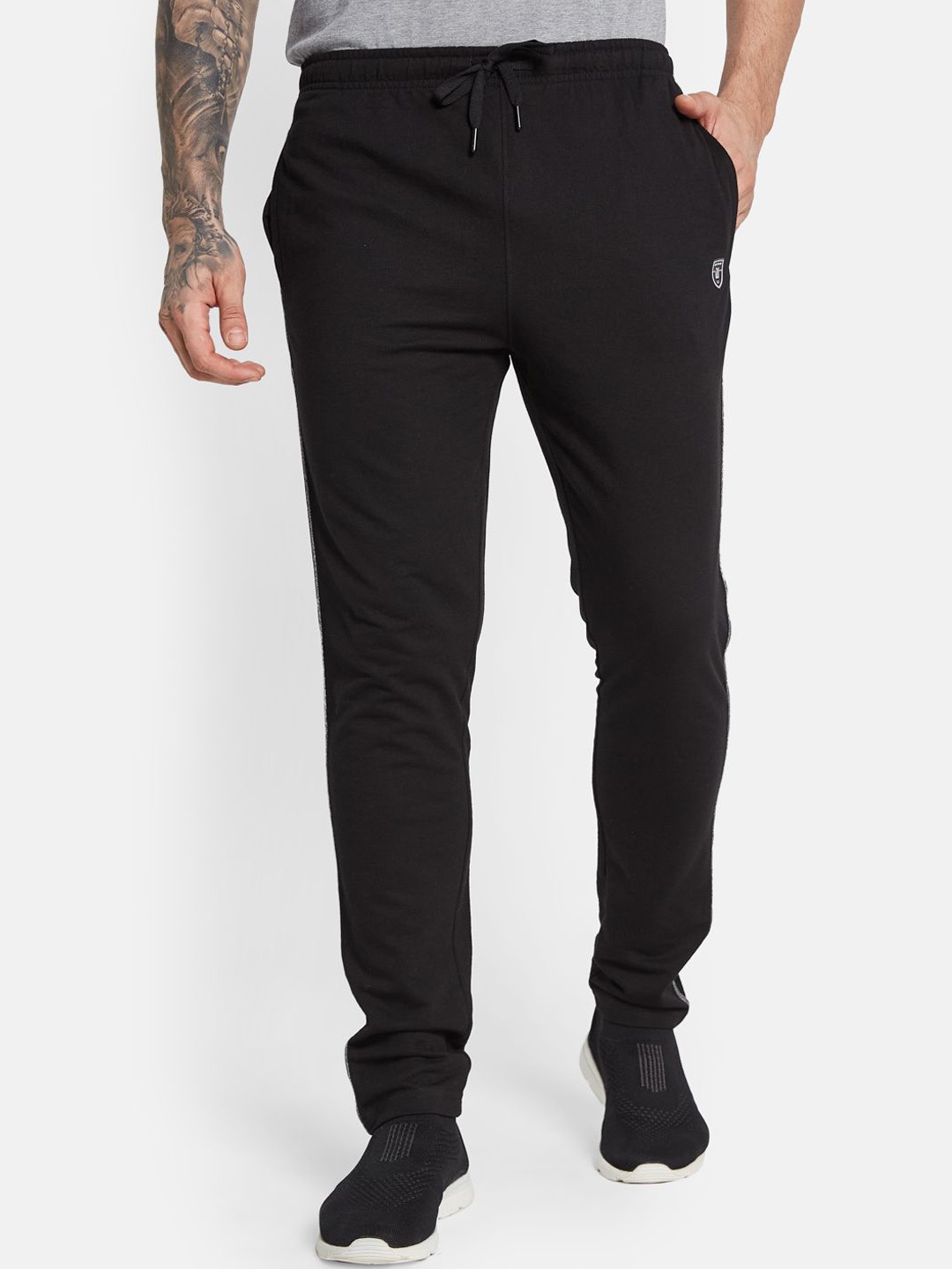 

Octave Men Side Panel Details Cotton Regular Fit Track Pants, Black