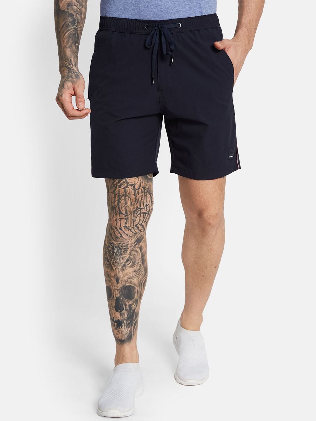 Octave Men Regular Fit Sports Shorts, Navy blue