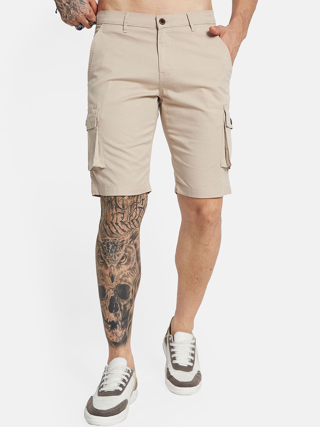 

Octave Men Regular Fit Shorts, Cream