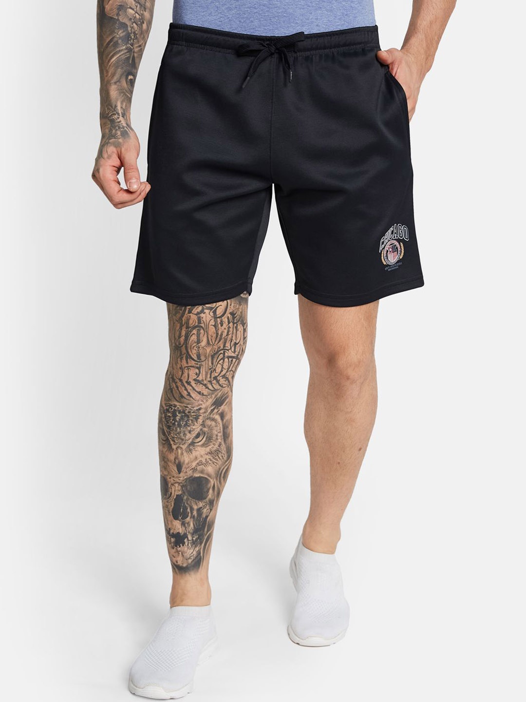 Octave Men Regular Fit Sports Shorts, Navy blue
