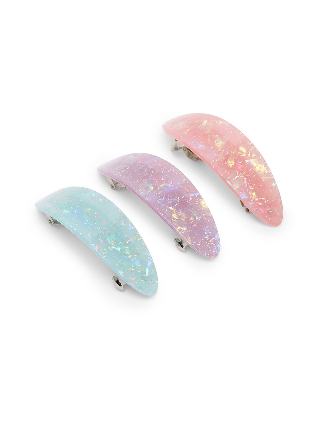 

LAIDA Women Set of 3 French Barrettes, Purple
