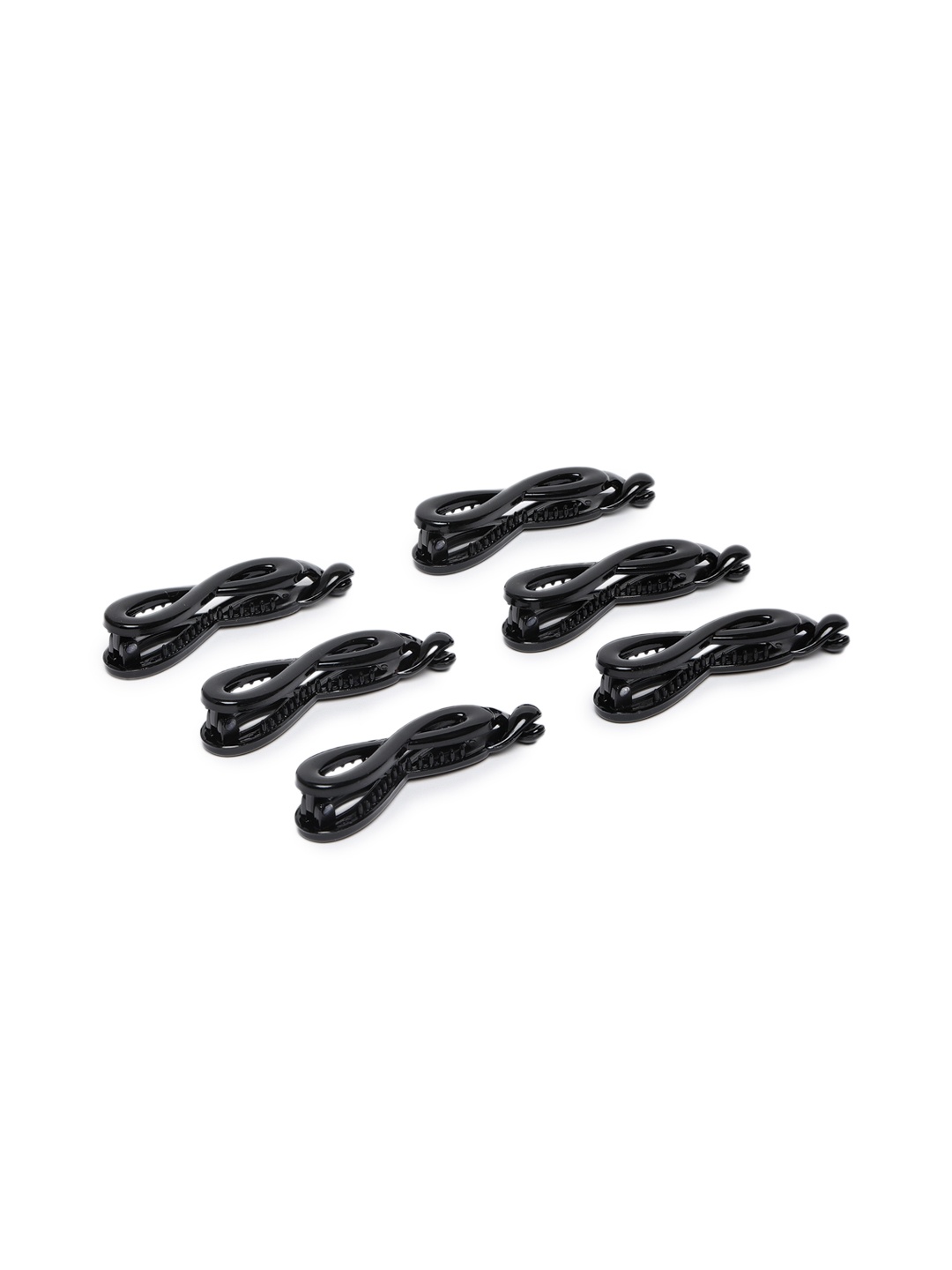 

LAIDA Women Set of 6 Criscross Banana Clips, Black