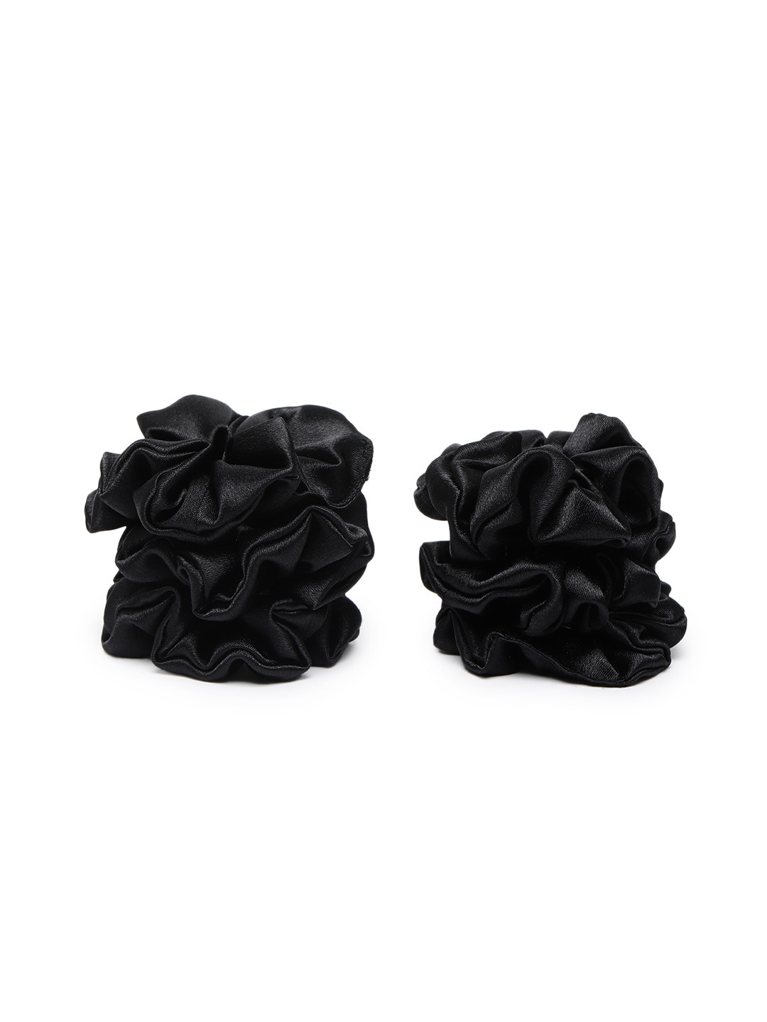 

LAIDA Women Set of 6 Silk Scrunchies, Black
