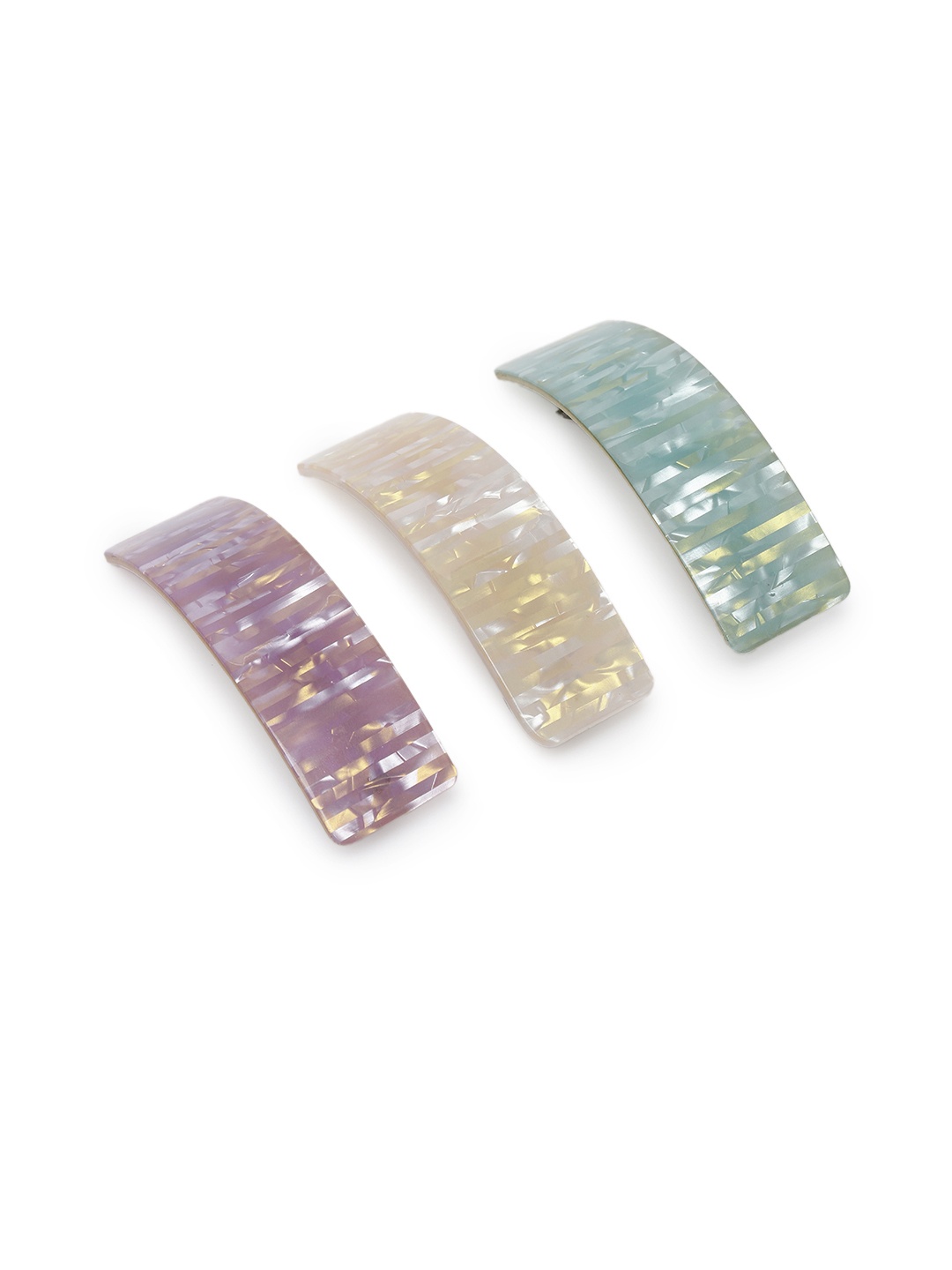 

LAIDA Women Set of 3 French Barrettes, Purple