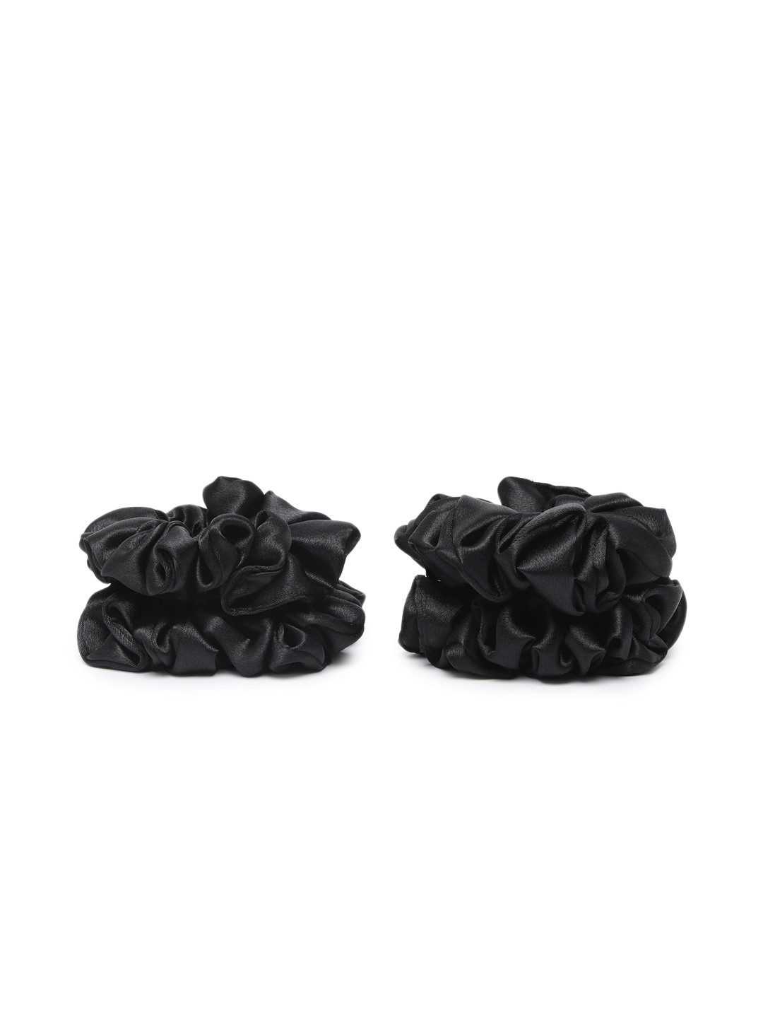 

LAIDA Women Set of 4 Oversized Silk Scrunchies, Black