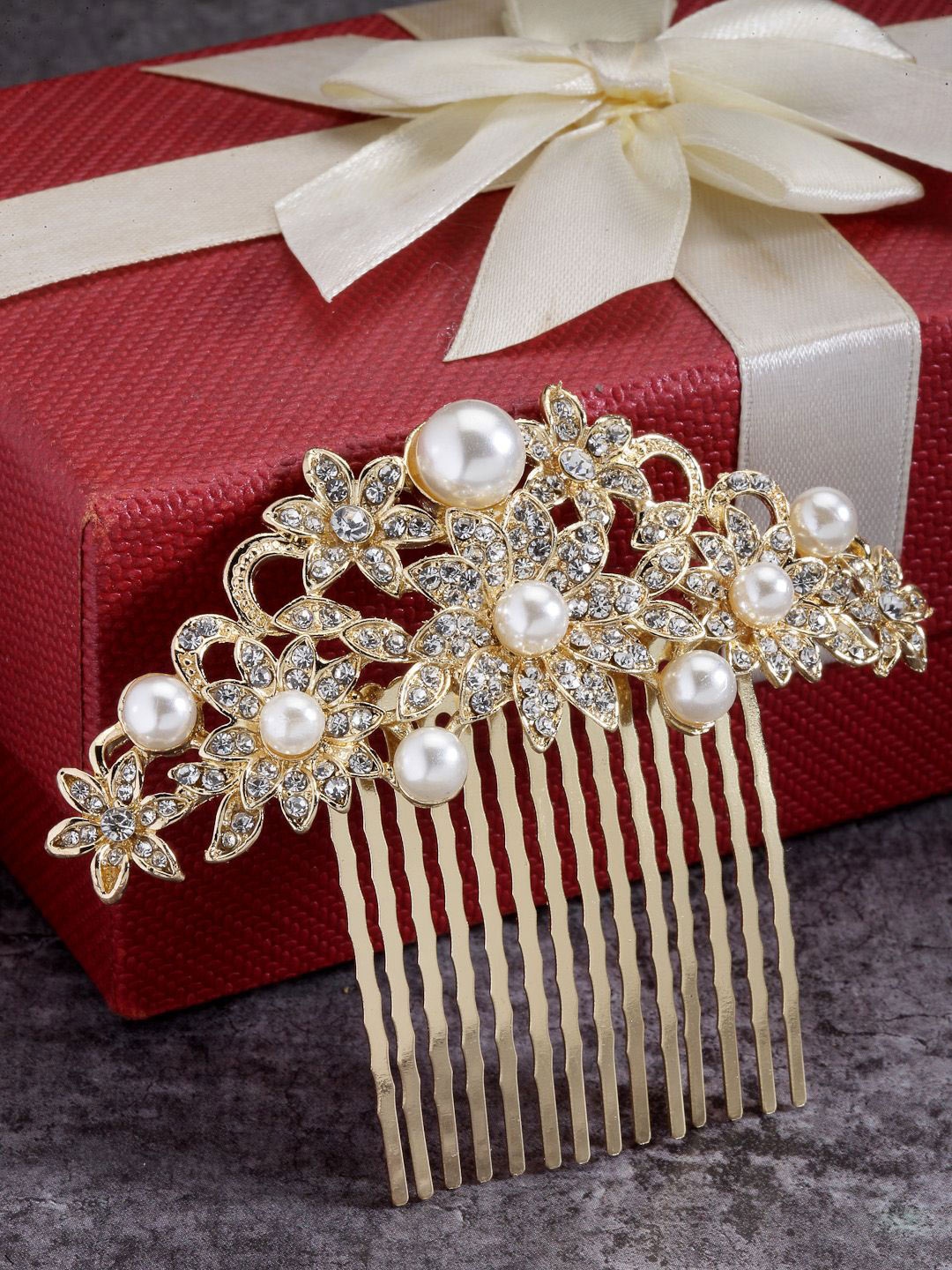

VOGUE HAIR ACCESSORIES Women Embellished Comb Pin, Gold