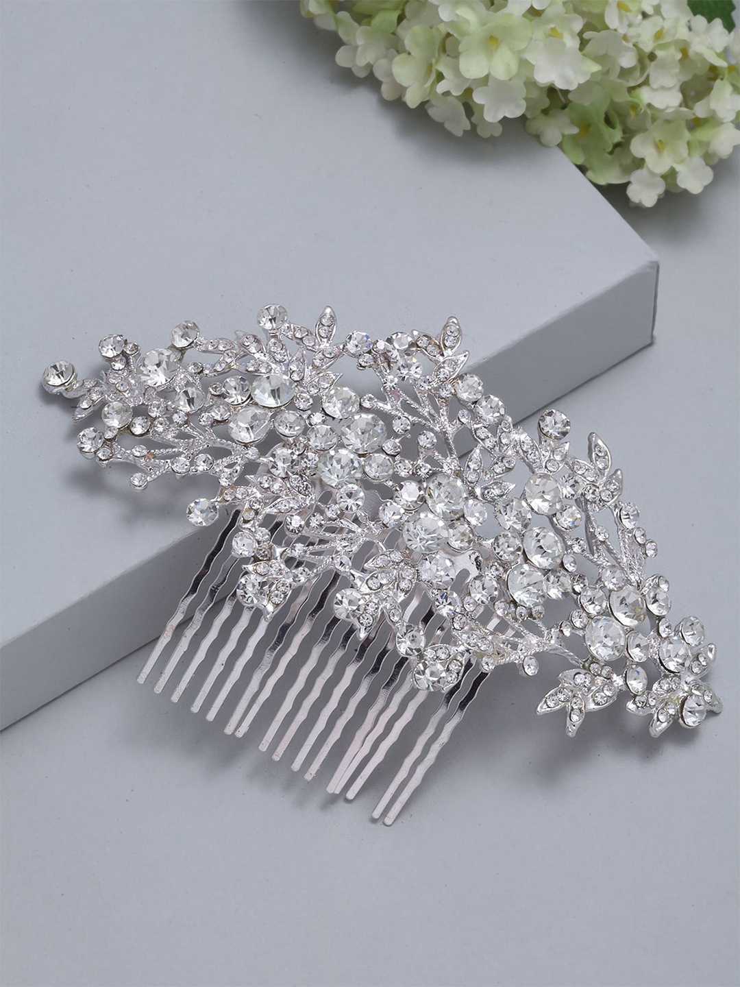 

VOGUE HAIR ACCESSORIES Women Embellished Comb Pin, Silver
