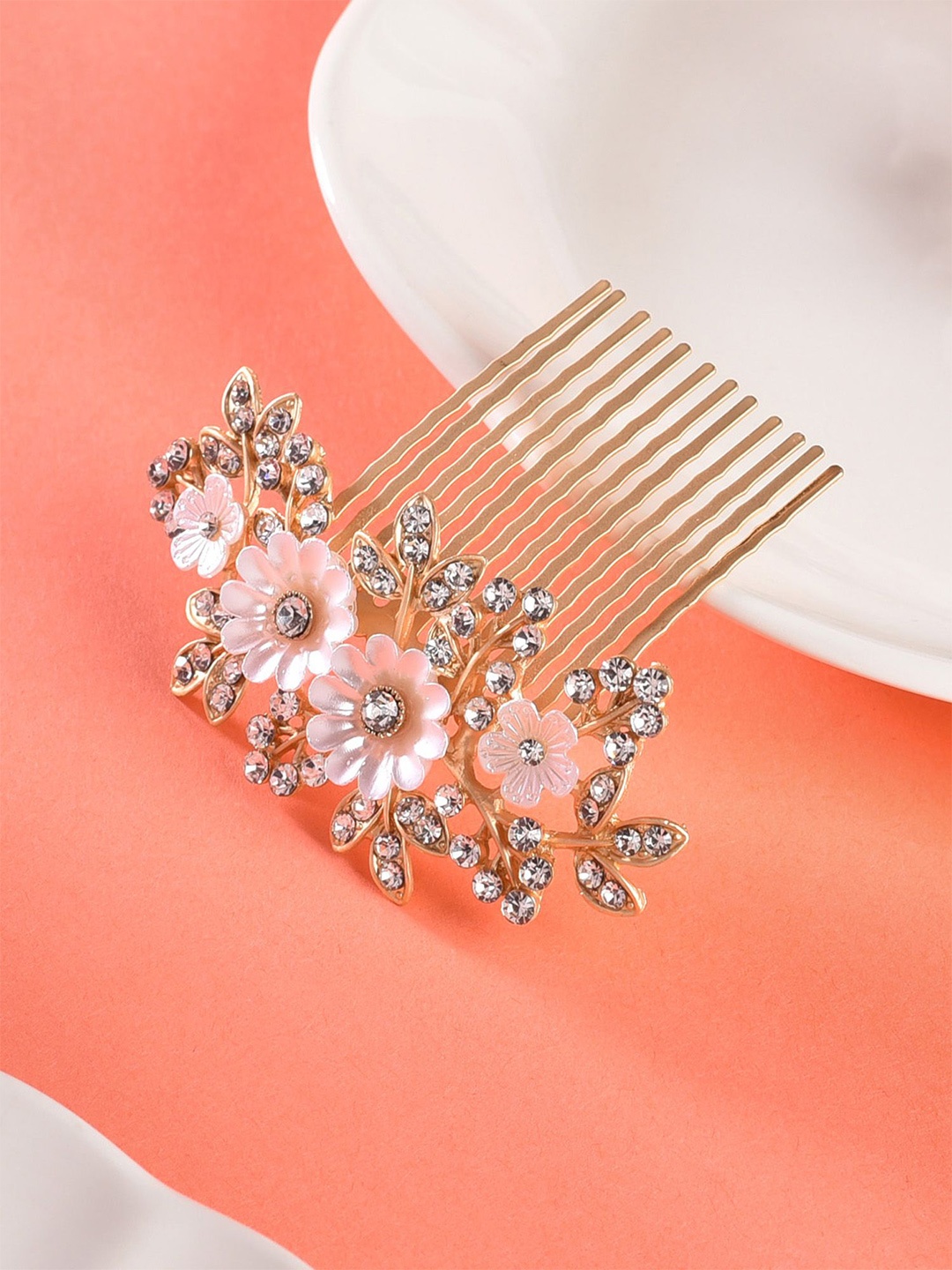 

VOGUE HAIR ACCESSORIES Women Embellished Comb Pin, Gold