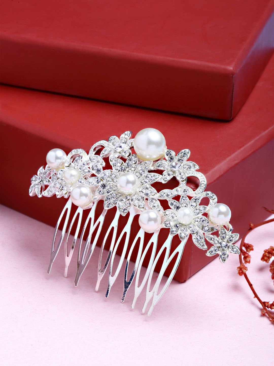 

VOGUE HAIR ACCESSORIES Women Embellished Comb Pin, Silver