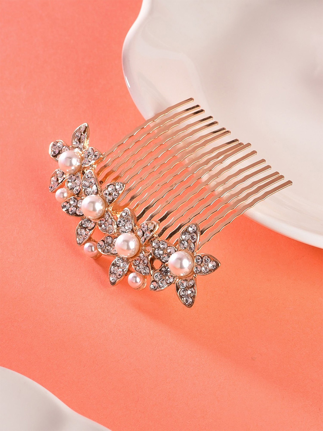 

VOGUE HAIR ACCESSORIES Women Embellished Comb Pin, Gold