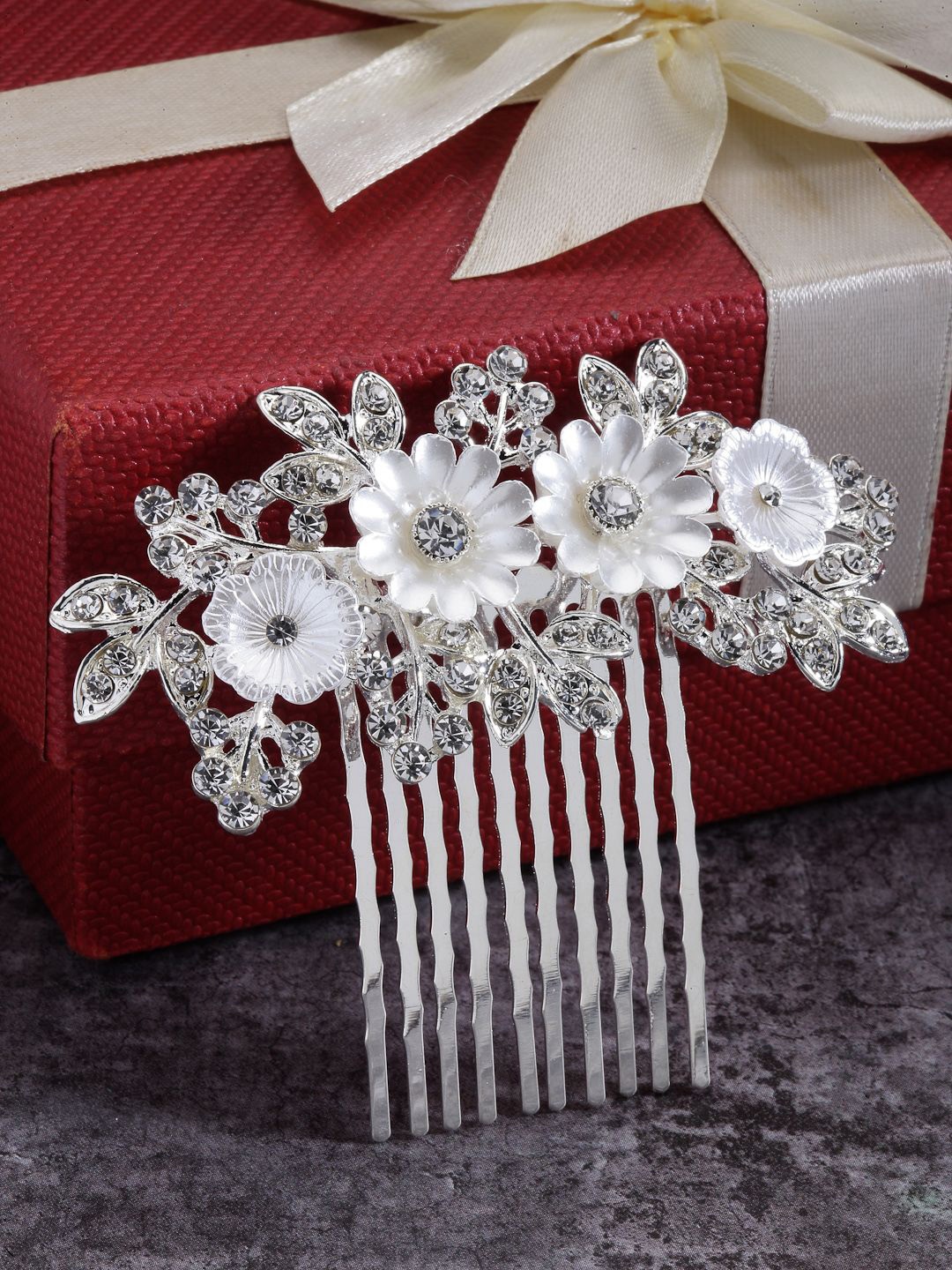 

VOGUE HAIR ACCESSORIES Women Embellished Comb Pin, Silver