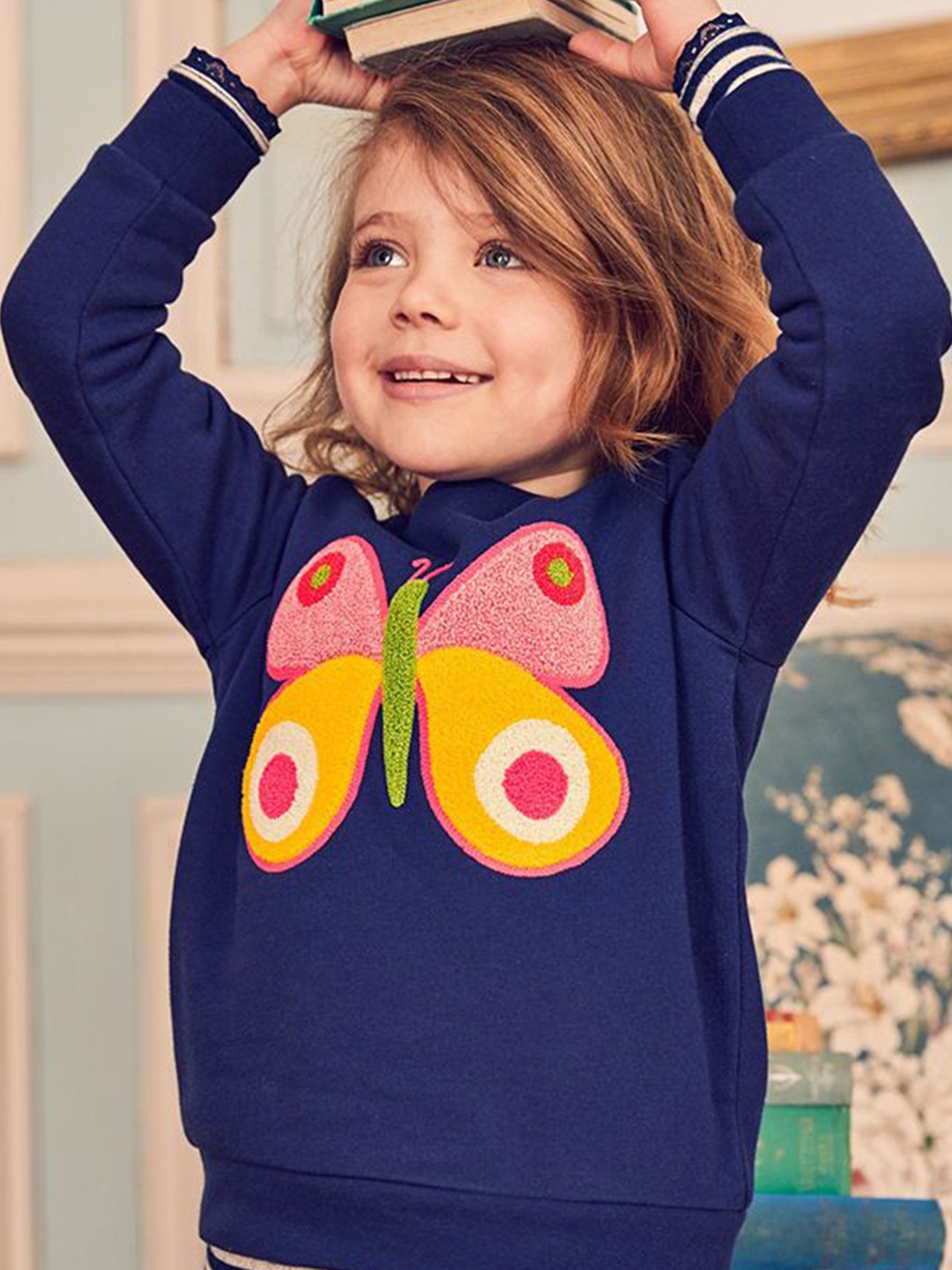 

StyleCast Girls Printed Sweatshirt, Navy blue