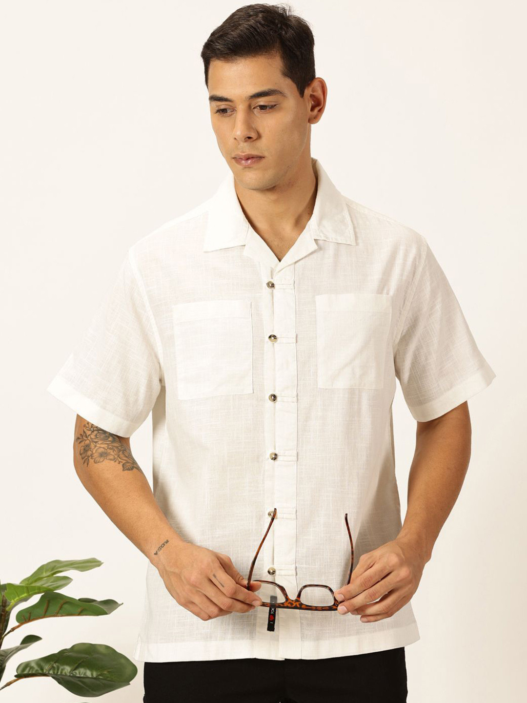 

Thomas Scott Men Premium Opaque Casual Shirt, White