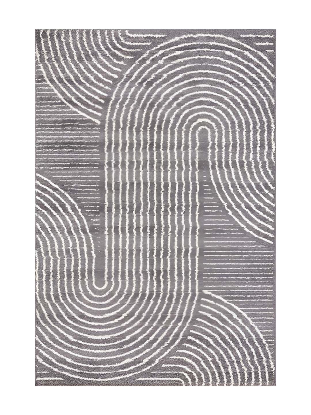 

Sapana Carpet-Mats Grey & White Geometric Printed Anti-Skid Woollen Carpet