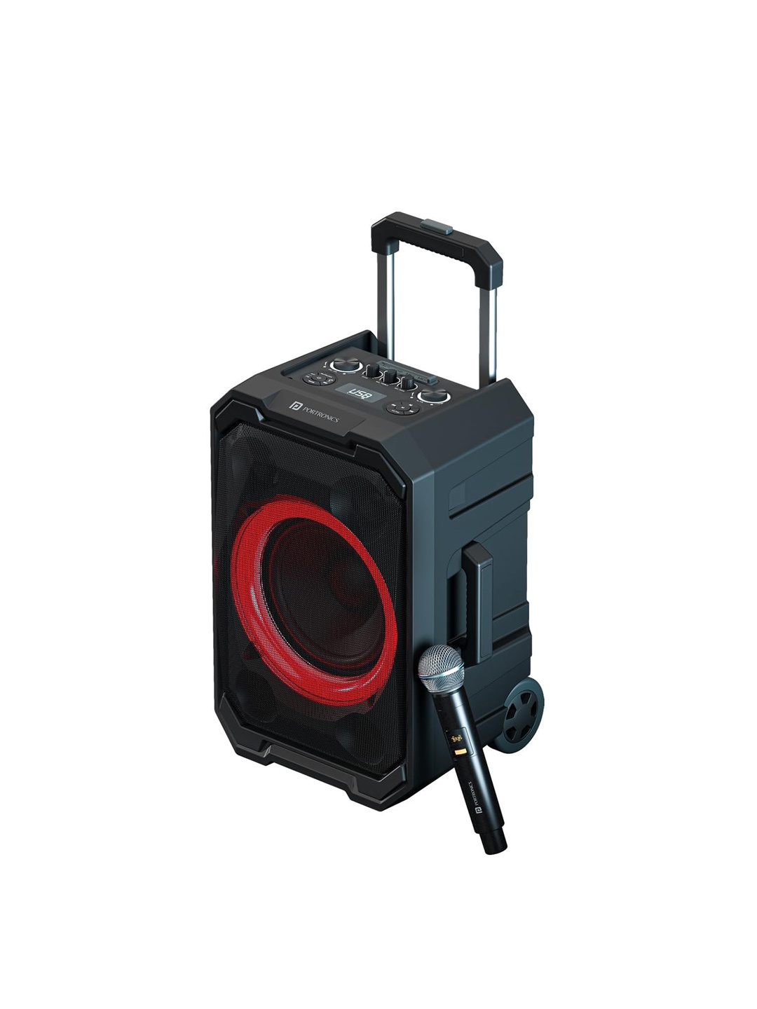 

Portronics Iron Beats 250W Wireless Speaker With Karaoke Mic, Black