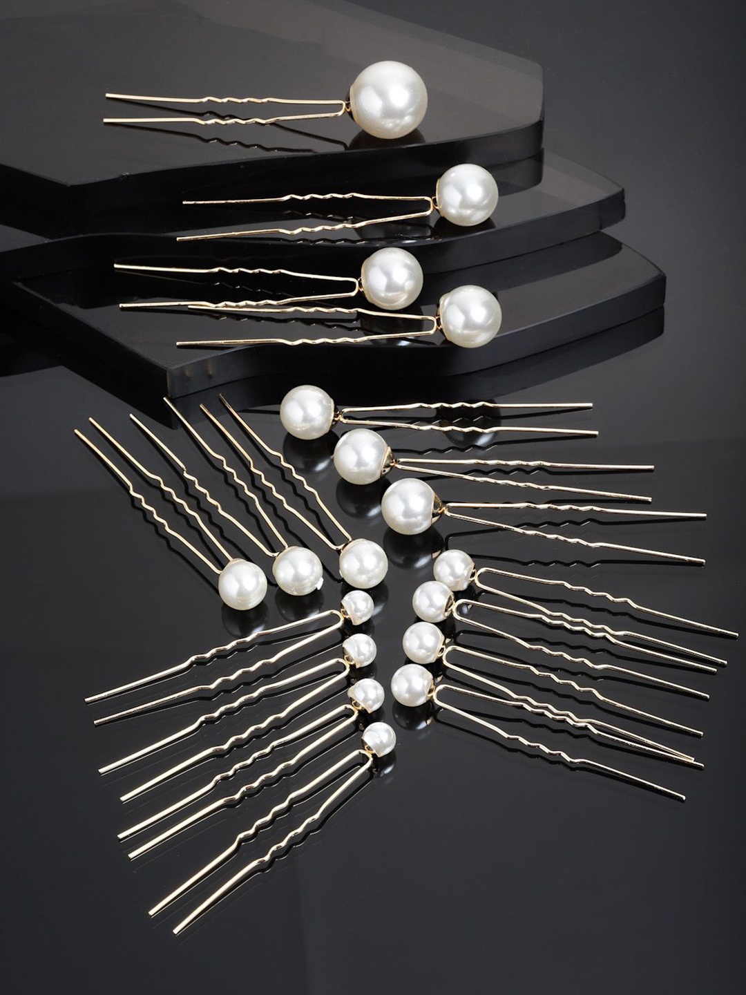 

VOGUE HAIR ACCESSORIES Set of 18 Women U Pins, Off white