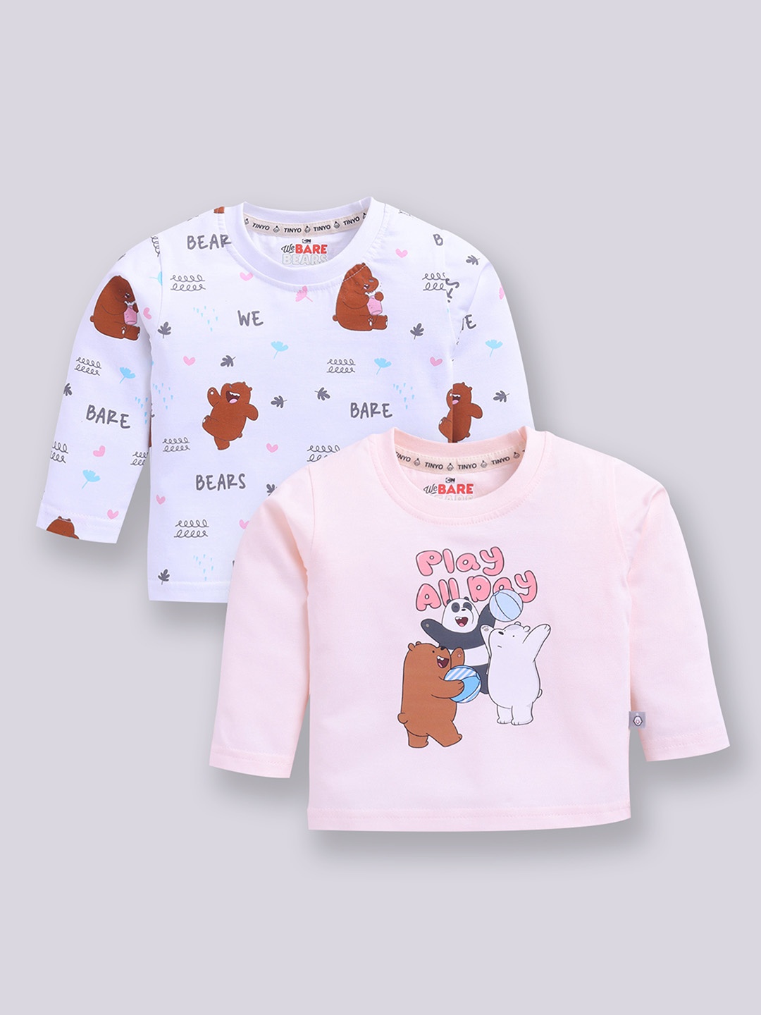 

YK X Tinyo Infant Boys Set of 2 Printed Cotton T-shirts, Assorted