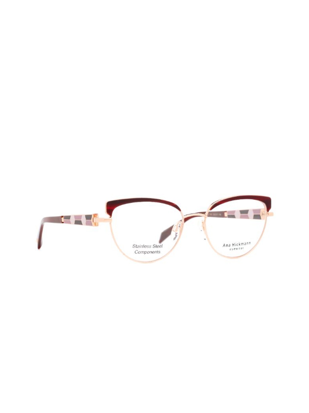 

Ana Hickmann Women Full Rim Cateye Frames, Gold