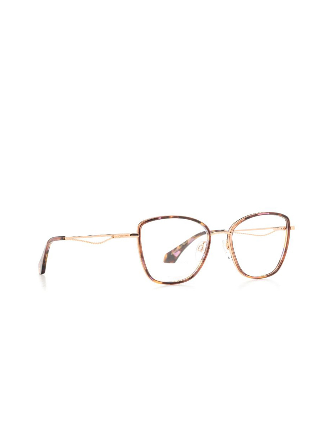 

Ana Hickmann Women Abstract Printed Full Rim Cateye Frames, Gold