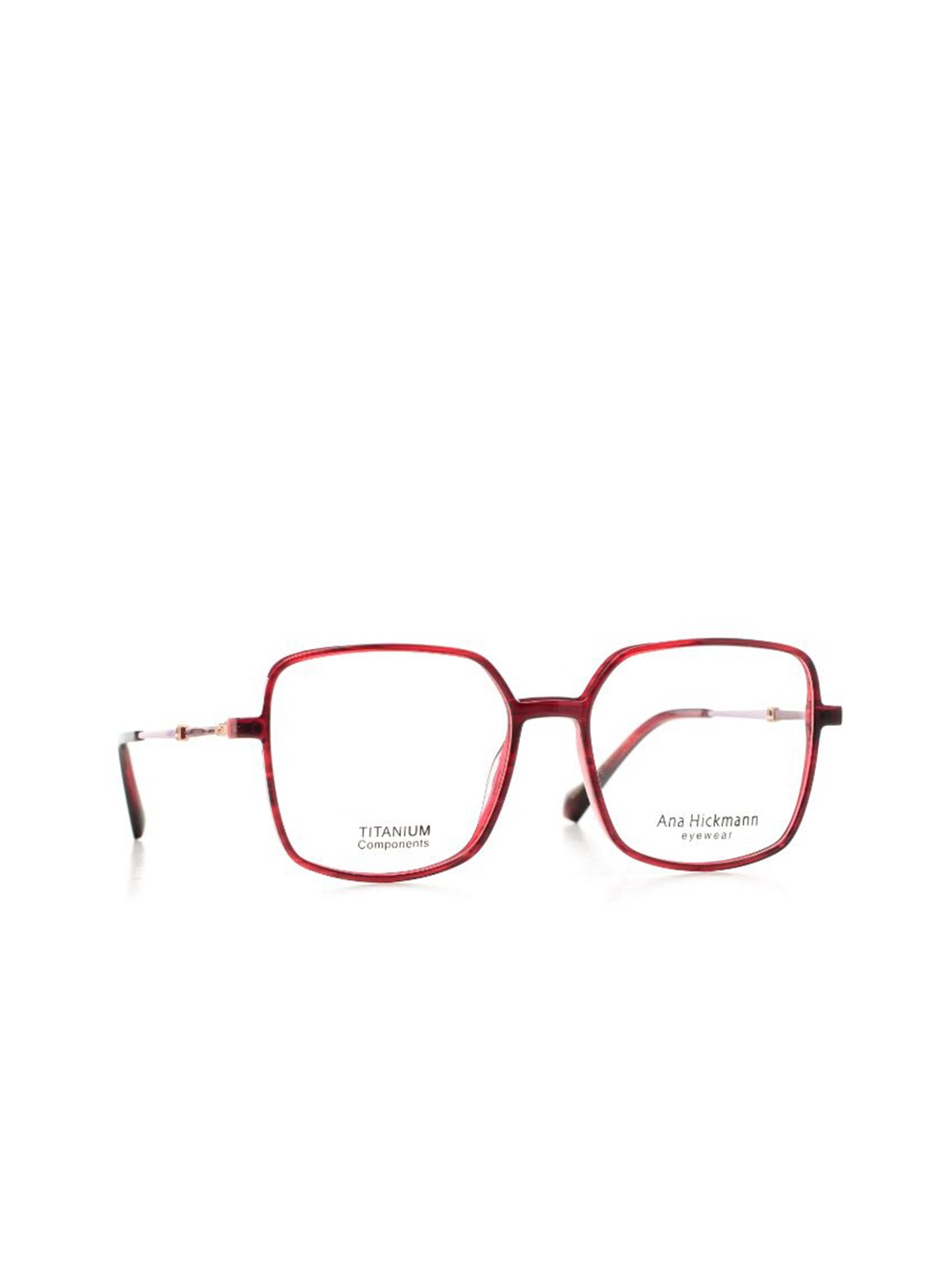 

Ana Hickmann Women Full Rim Square Frames, Red