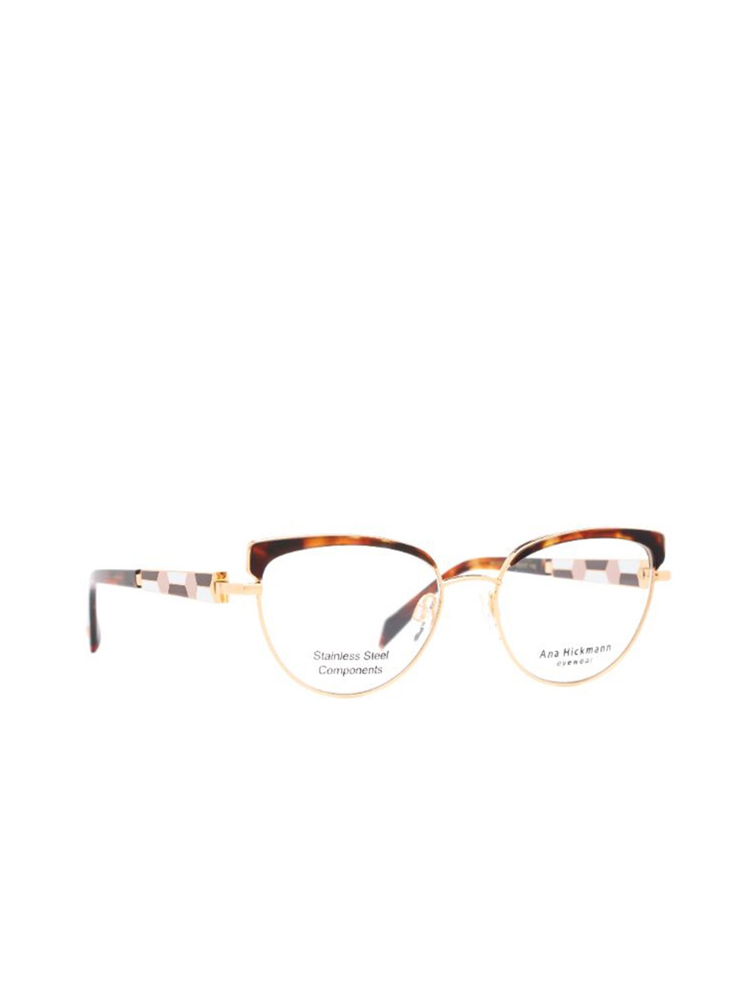 

Ana Hickmann Women Abstract Printed Full Rim Round Frames, Brown
