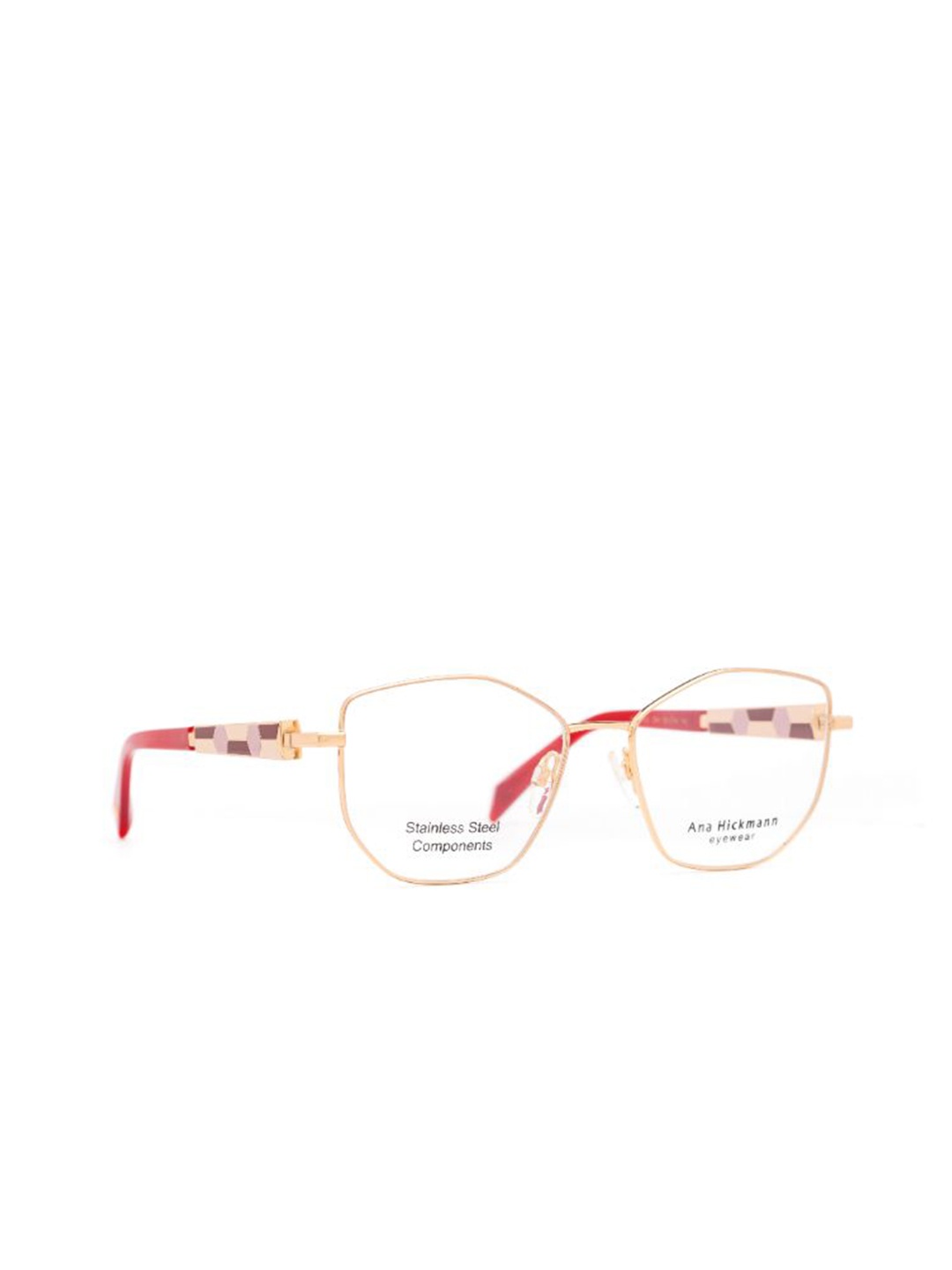 

Ana Hickmann Women Abstract Full Rim Round Frames, White