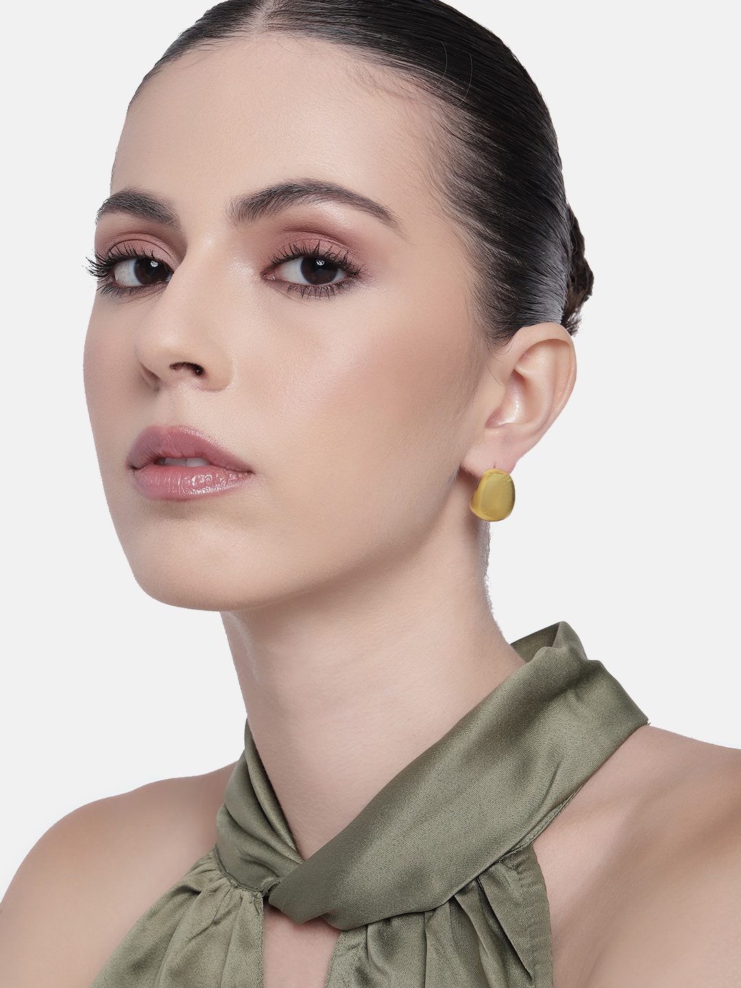 

Estele Gold Plated Fashionable Demifine Statement Stud Earrings