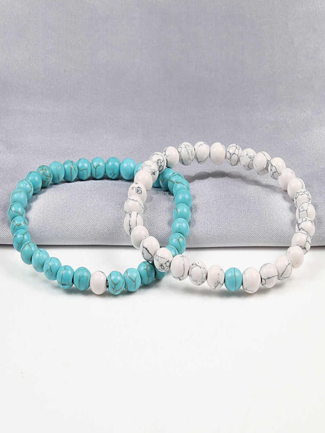 

Young & Forever Set Of 2 Beaded Leather Bracelets, White