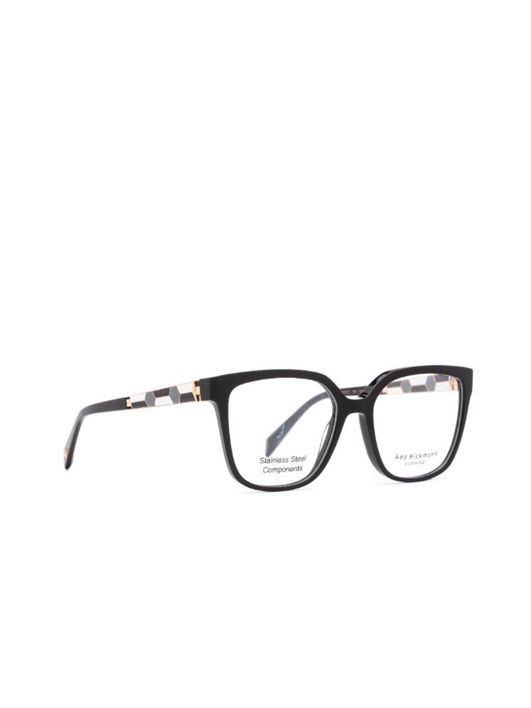 

Ana Hickmann Women Full Rim Square Frames, Black
