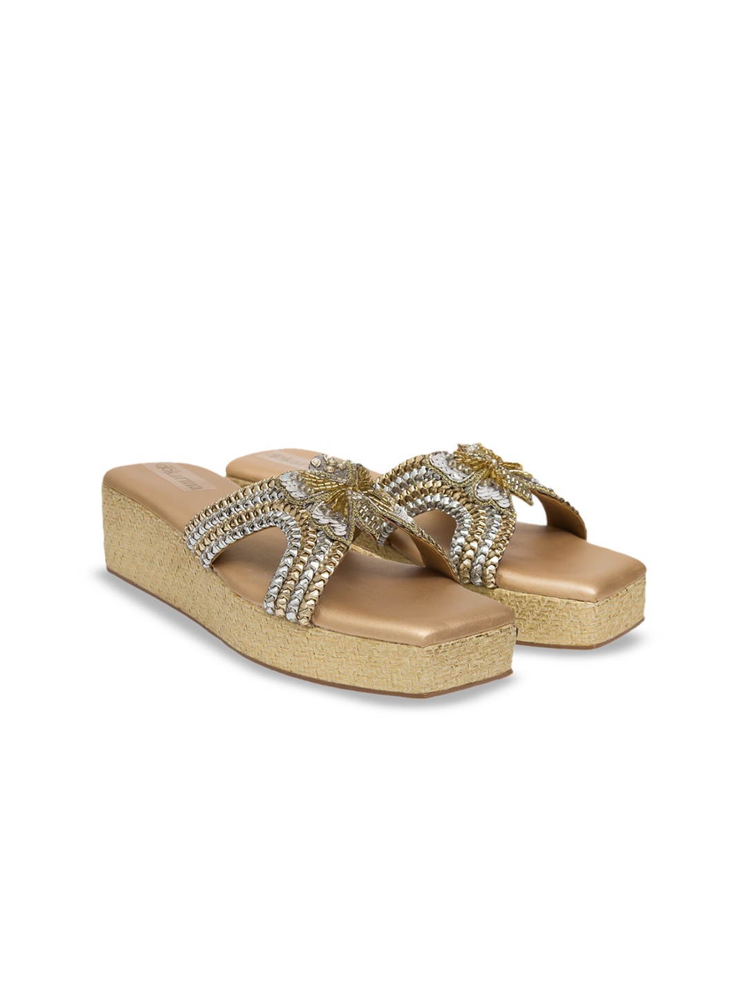 

Kkarma Embellished Flatform Sandal, Gold