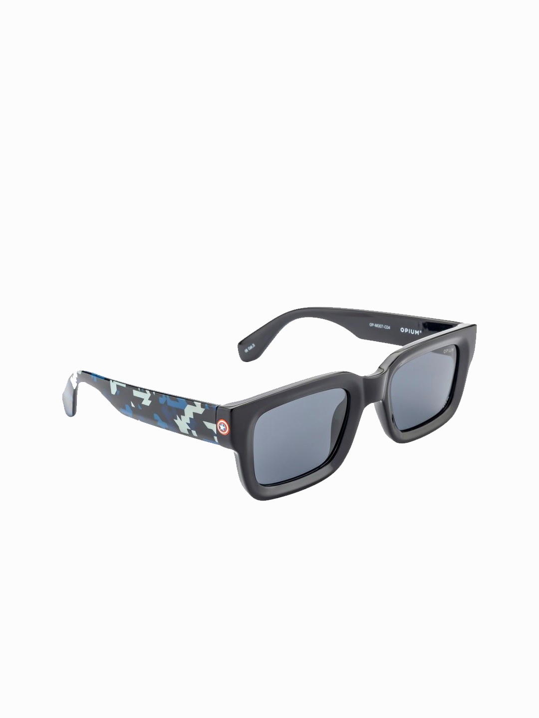 

OPIUM Unisex Square Sunglasses with Polarised and UV Protected Lens OP-M007-C04, Black