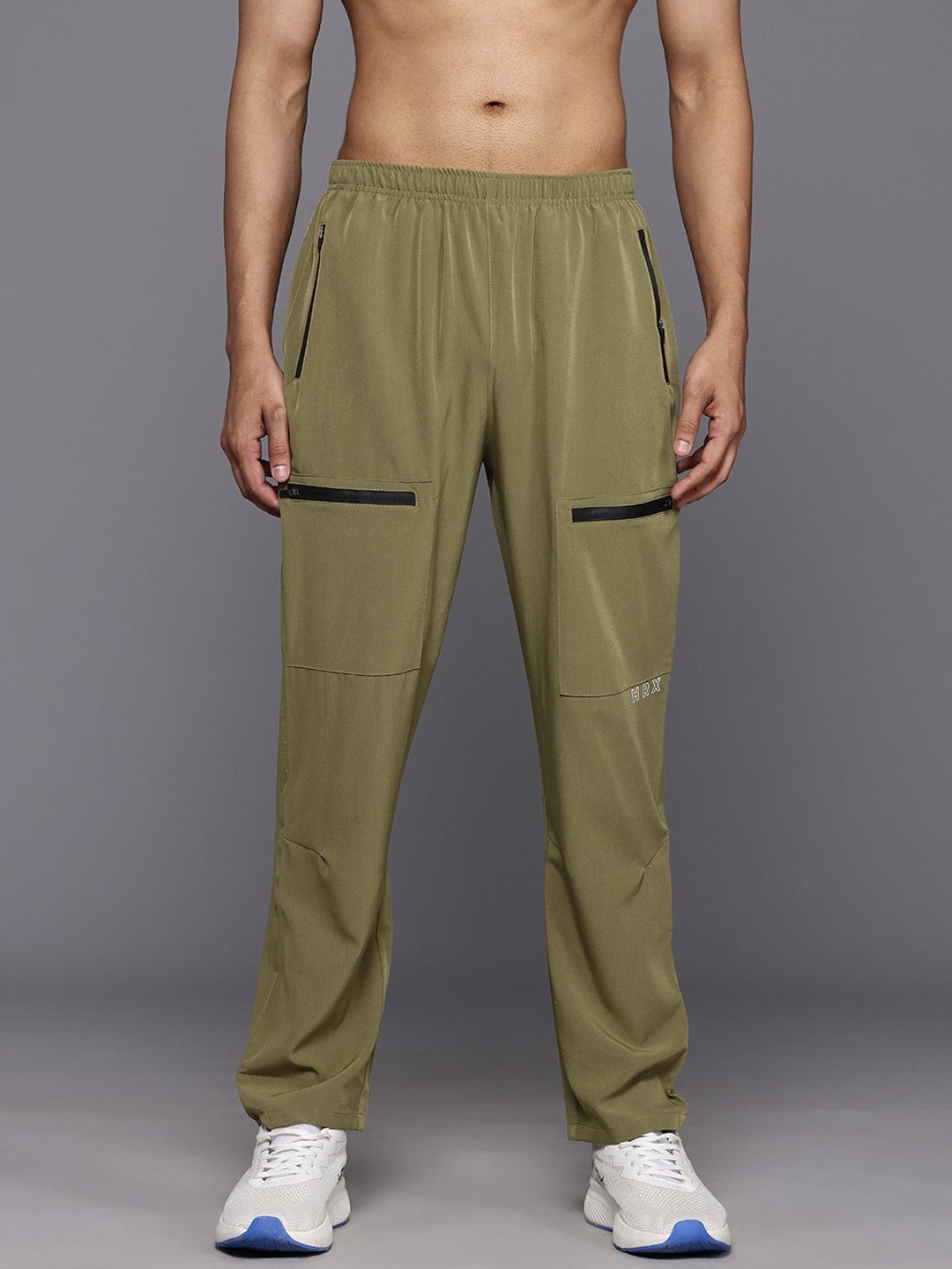 

HRX by Hrithik Roshan Men Zip Detail Training Track Pants, Olive