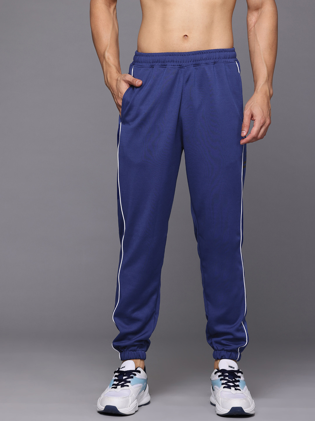 

HRX by Hrithik Roshan Men Side Striped Running Joggers, Blue