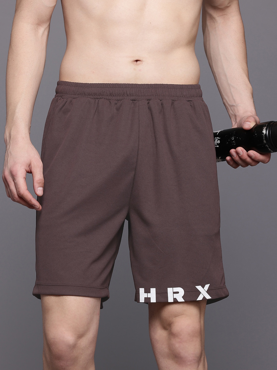 

HRX by Hrithik Roshan Men Rapid-Dry Training Shorts, Brown